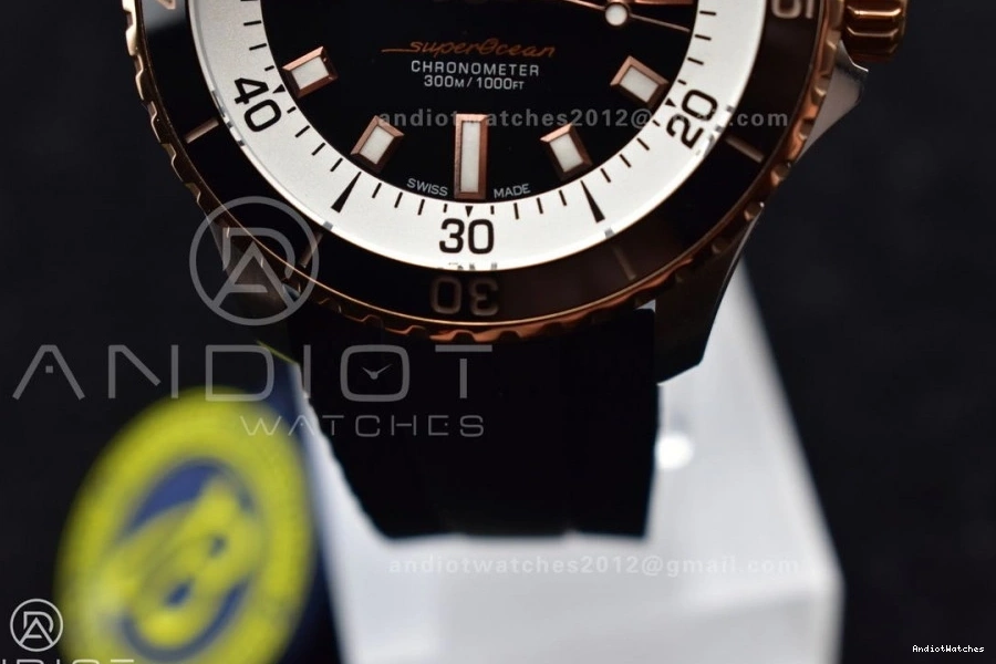 SS Best Comfortable 1165 on A Black BLSF Black Dial Automatic Rubber RG 42 SuperOcean Edition Strap 1:1 0726